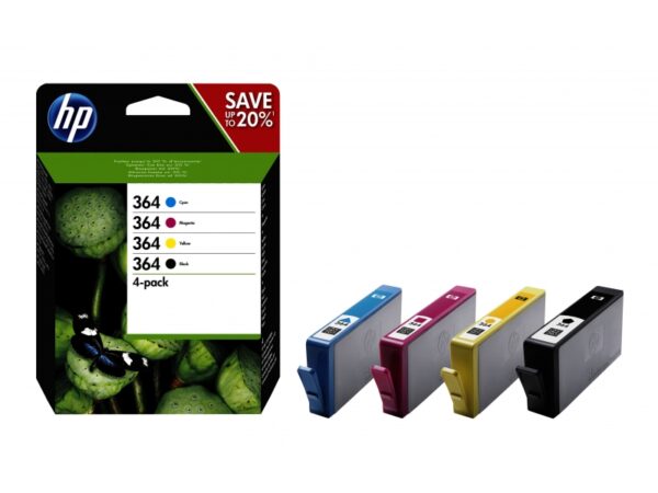 HP 364 (N9J73AE) schwarz, cyan, magenta, gelb Druckerpatronen, 4erSet (N9J73AE)